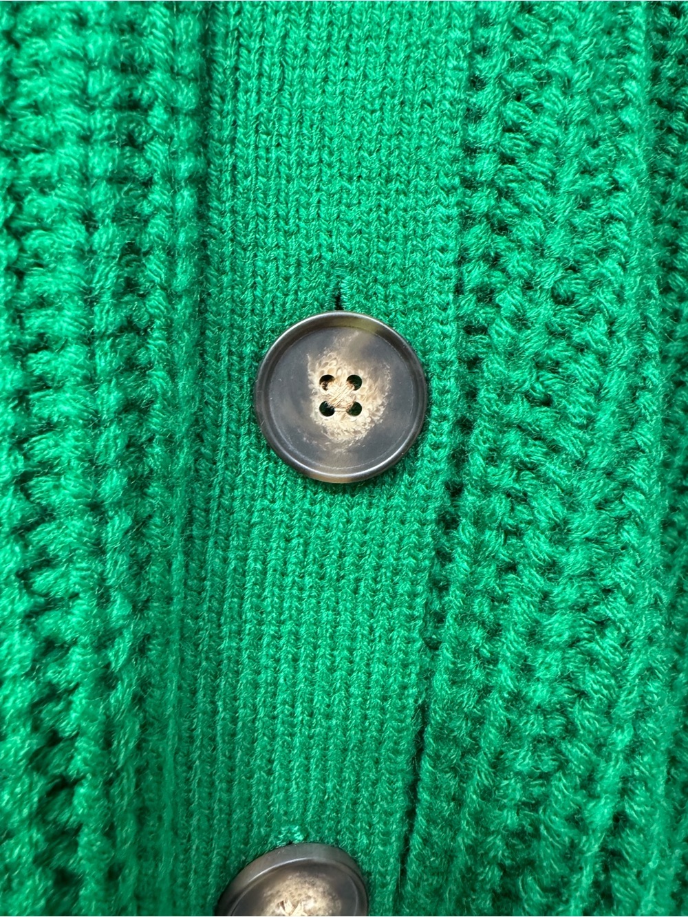 Piombo Green Oversized V-Neck Button Cardigan Sweater - Picture 3 of 9